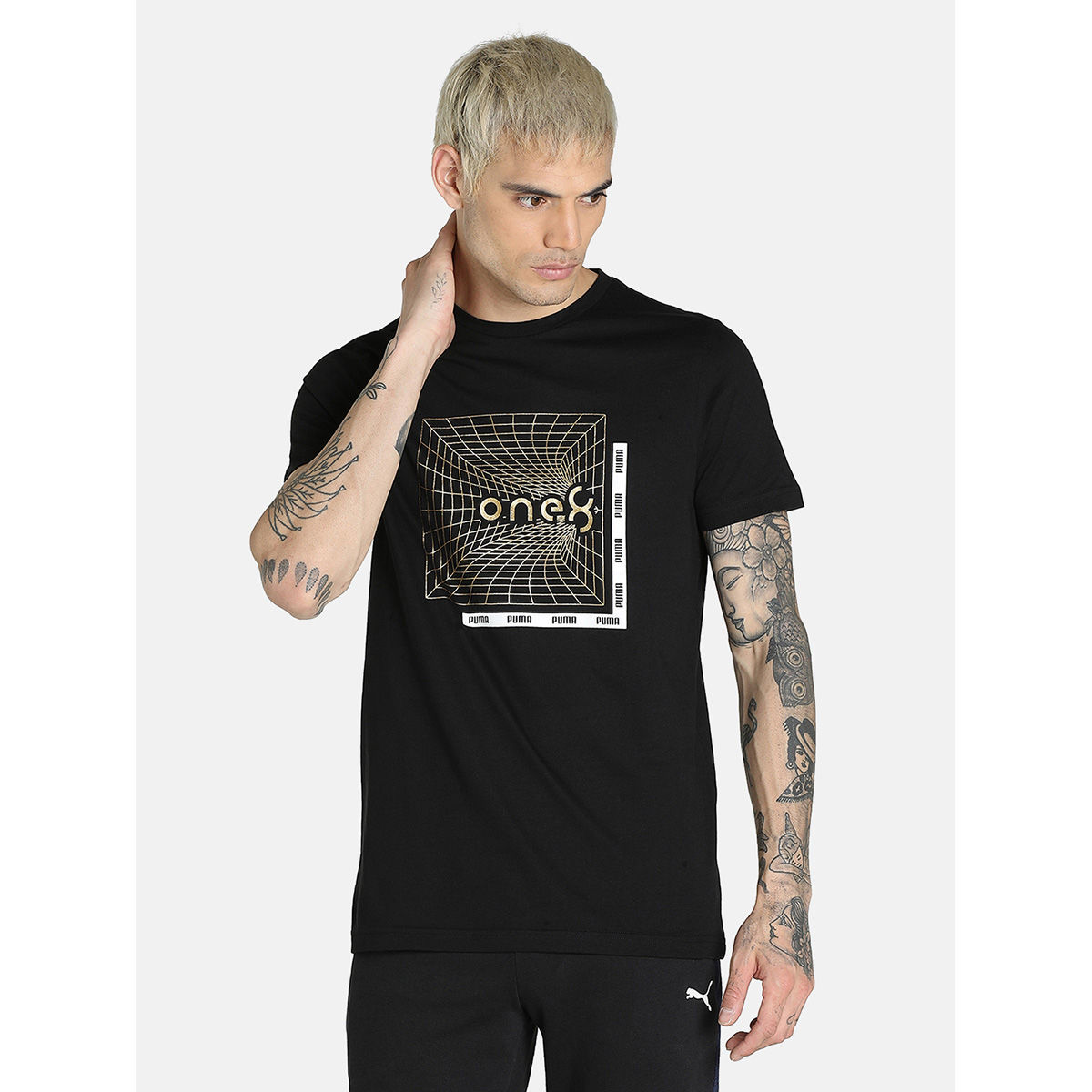 Puma X One8 Gold Foil Tee Men Black T 