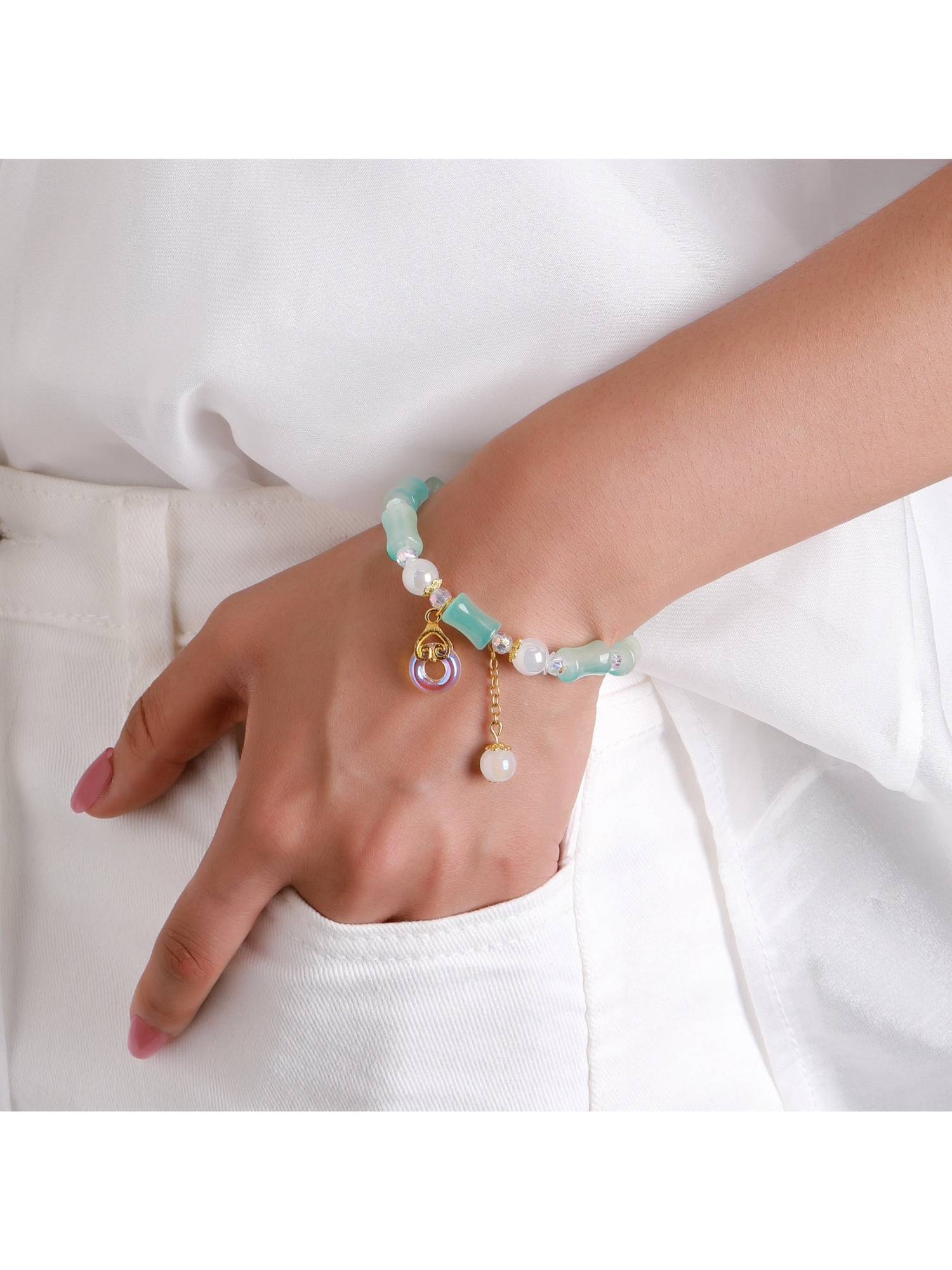 Salty Blue Lumi Barrel Charm Bracelet