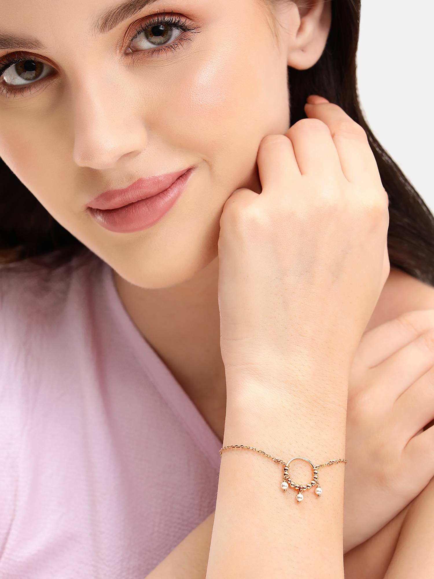 Carlton London 18kt Rose Gold Plated Bracelet
