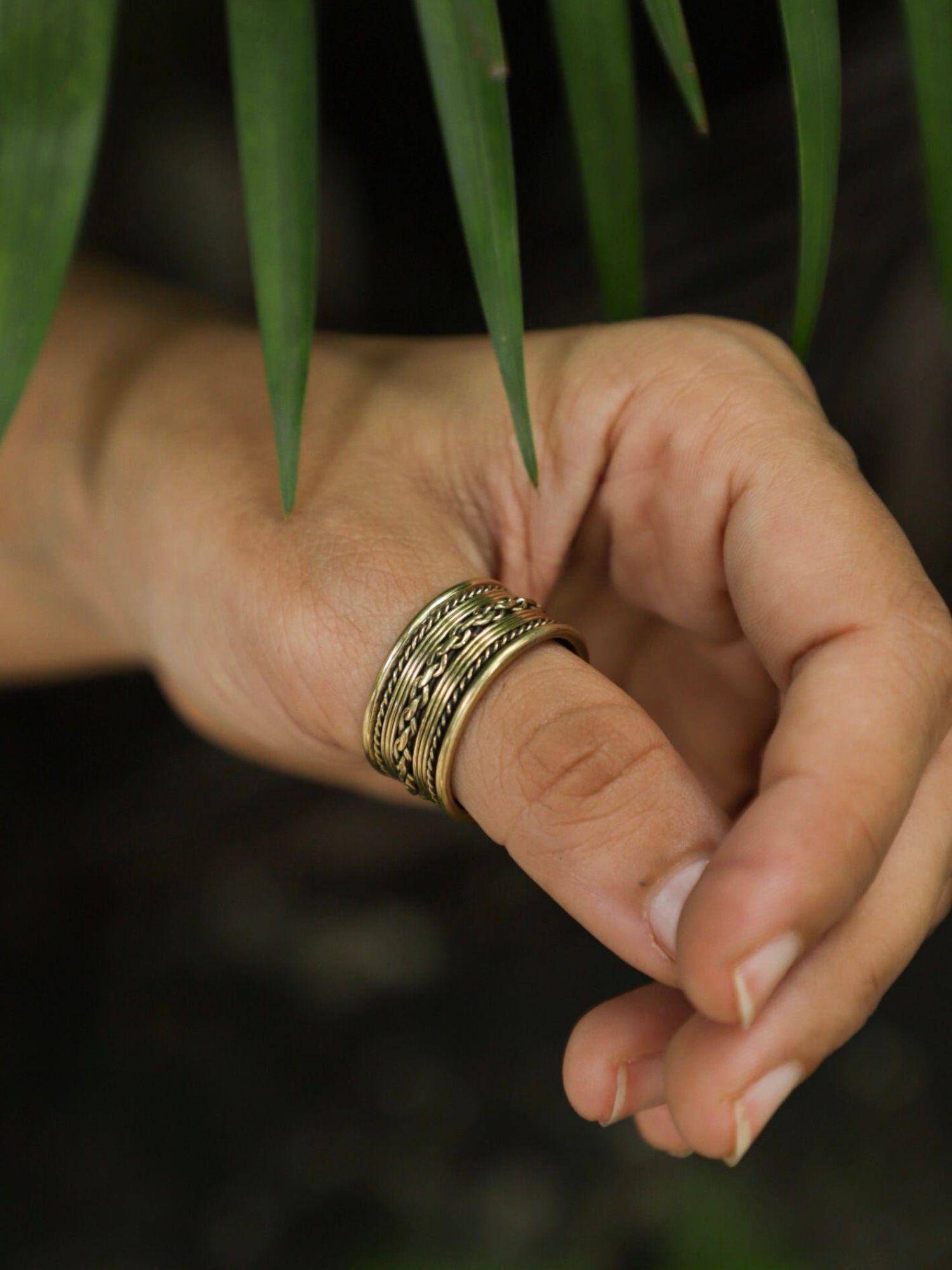 SOUL WORKS Gold Brass Braided Band
