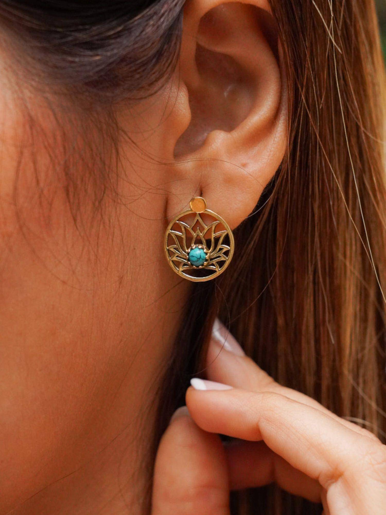 SOUL WORKS Turquoise Kamal Brass Studs