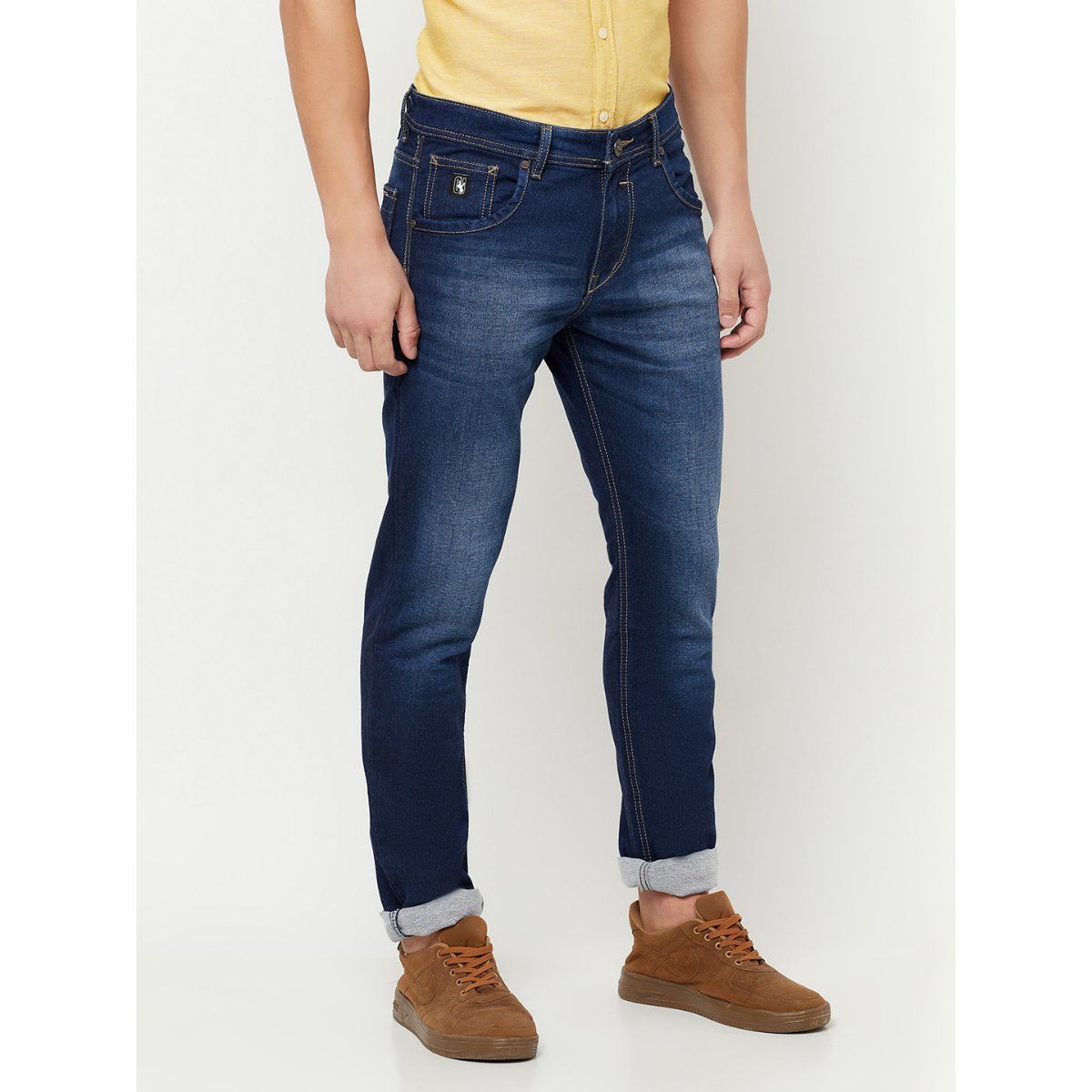 Cantabil Men Dark Mercerised Jeans Buy Cantabil Men Dark Mercerised