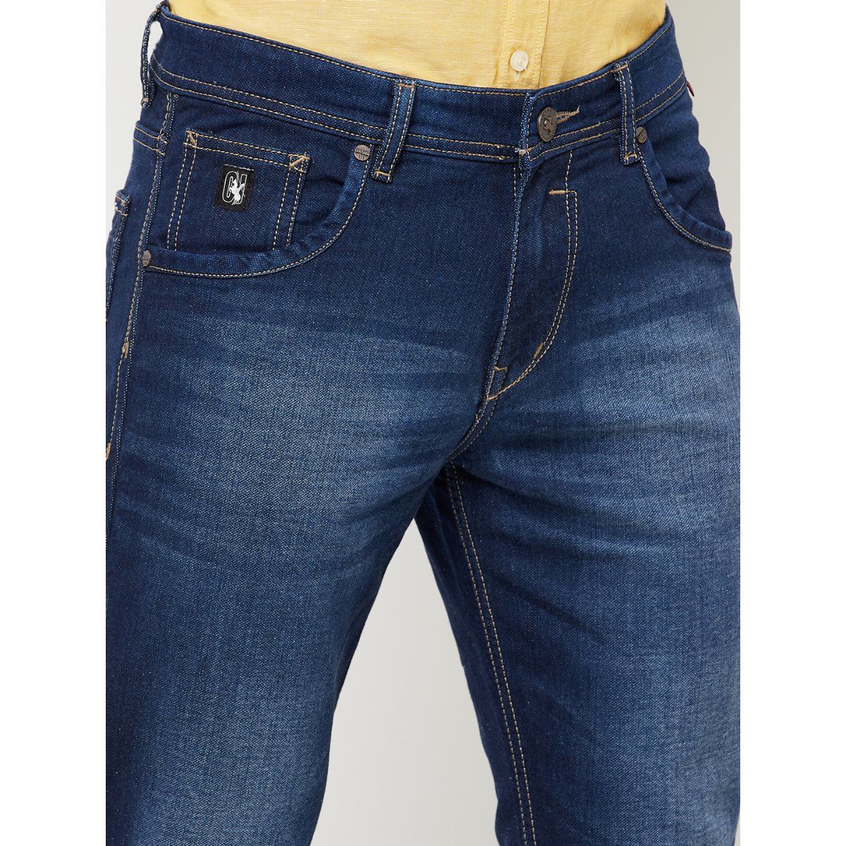 Cantabil Men Dark Mercerised Jeans Buy Cantabil Men Dark Mercerised