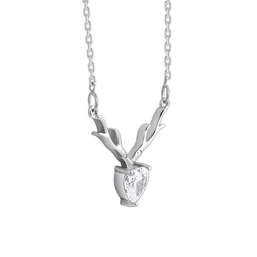 Buy Giva 925 Sterling Silver Deer Heart Necklace For Women