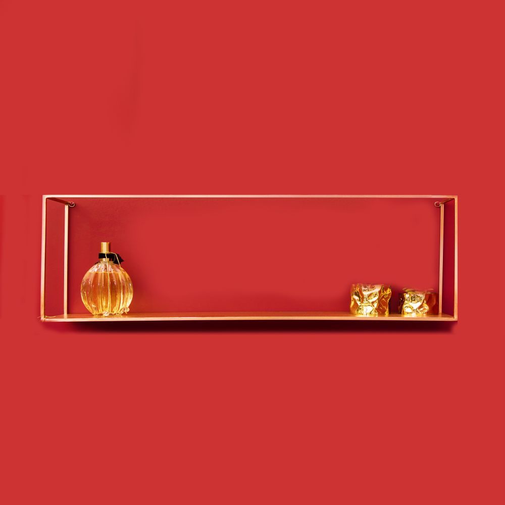 Living With Elan Formale Tall Shelf - Polished Brass Finish