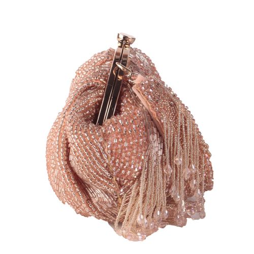 Buy SWISNI Rose Gold Embellished Clutch Bag (M) Online