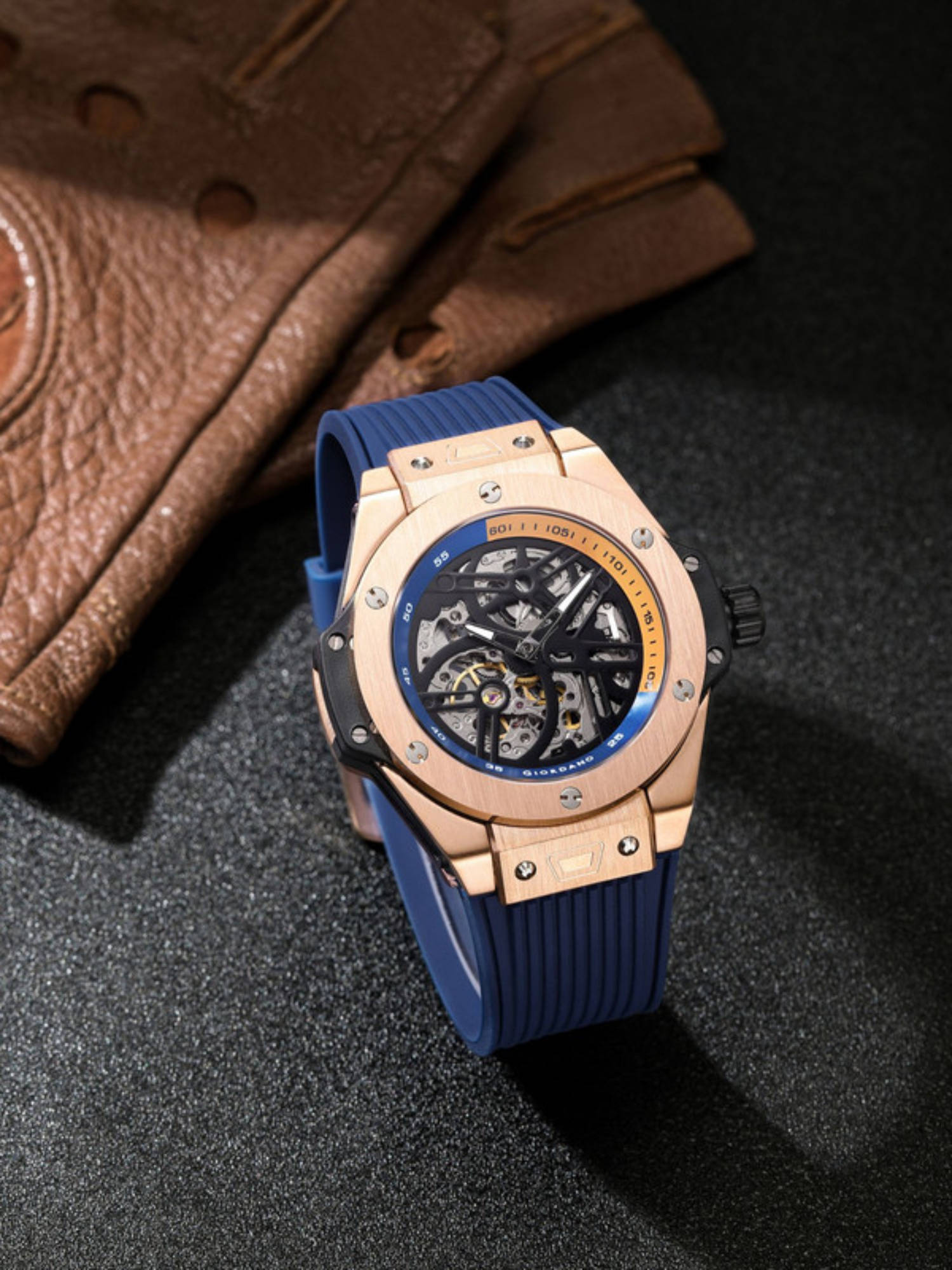 Giordano Phantom Collection Automatic Skeleton Gold Watch For Men (GZ-50240) (M)