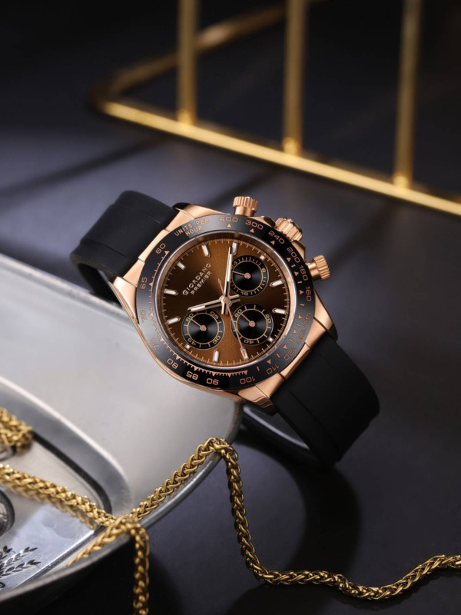 Giordano Ember Collection Premier Chronograph brown Watch For Men (GZ-50241) (M)