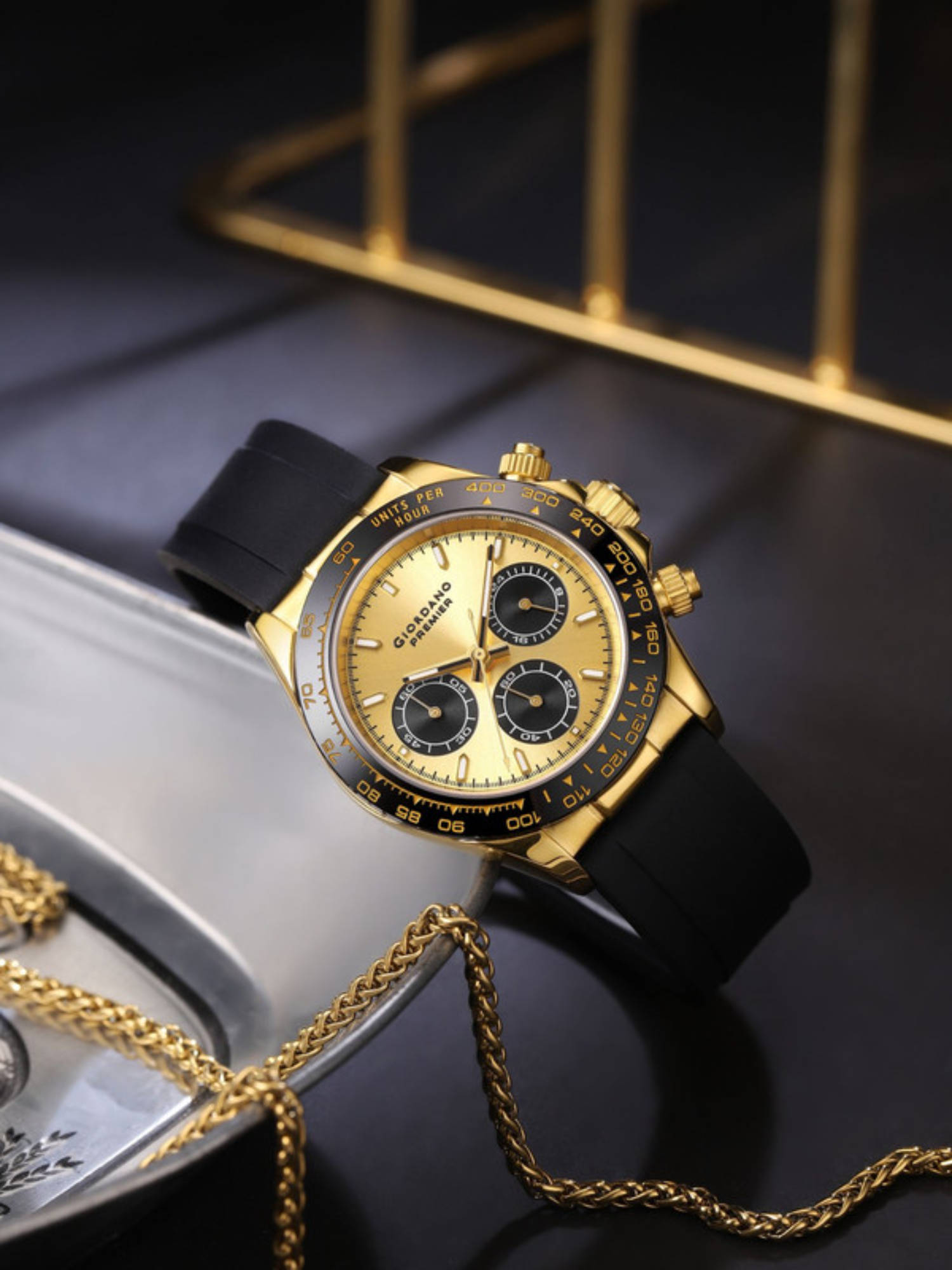Giordano Ember Collection Premier Chronograph Gold Watch For Men (GZ-50241) (M)