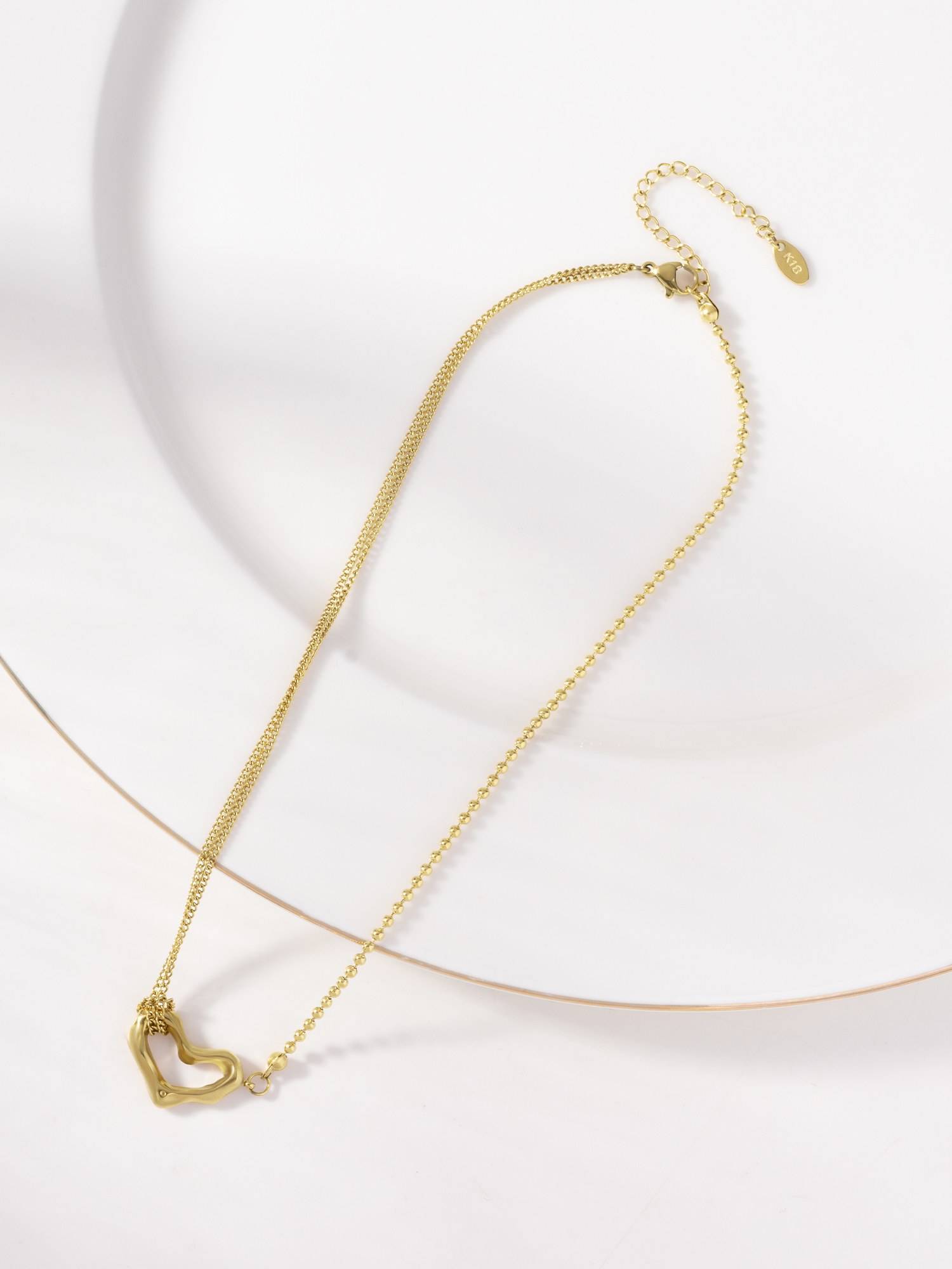 Palmonas Gold Artful Heart Open Frame Necklace