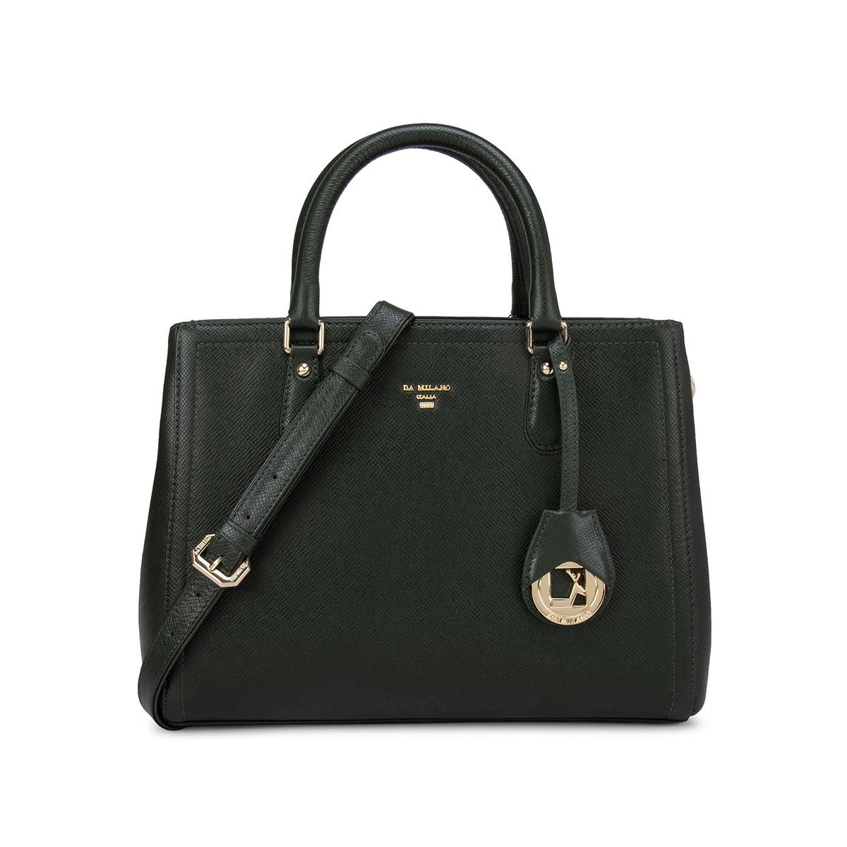 Da Milano Green Leather Satchel Bag: Buy Da Milano Green Leather ...