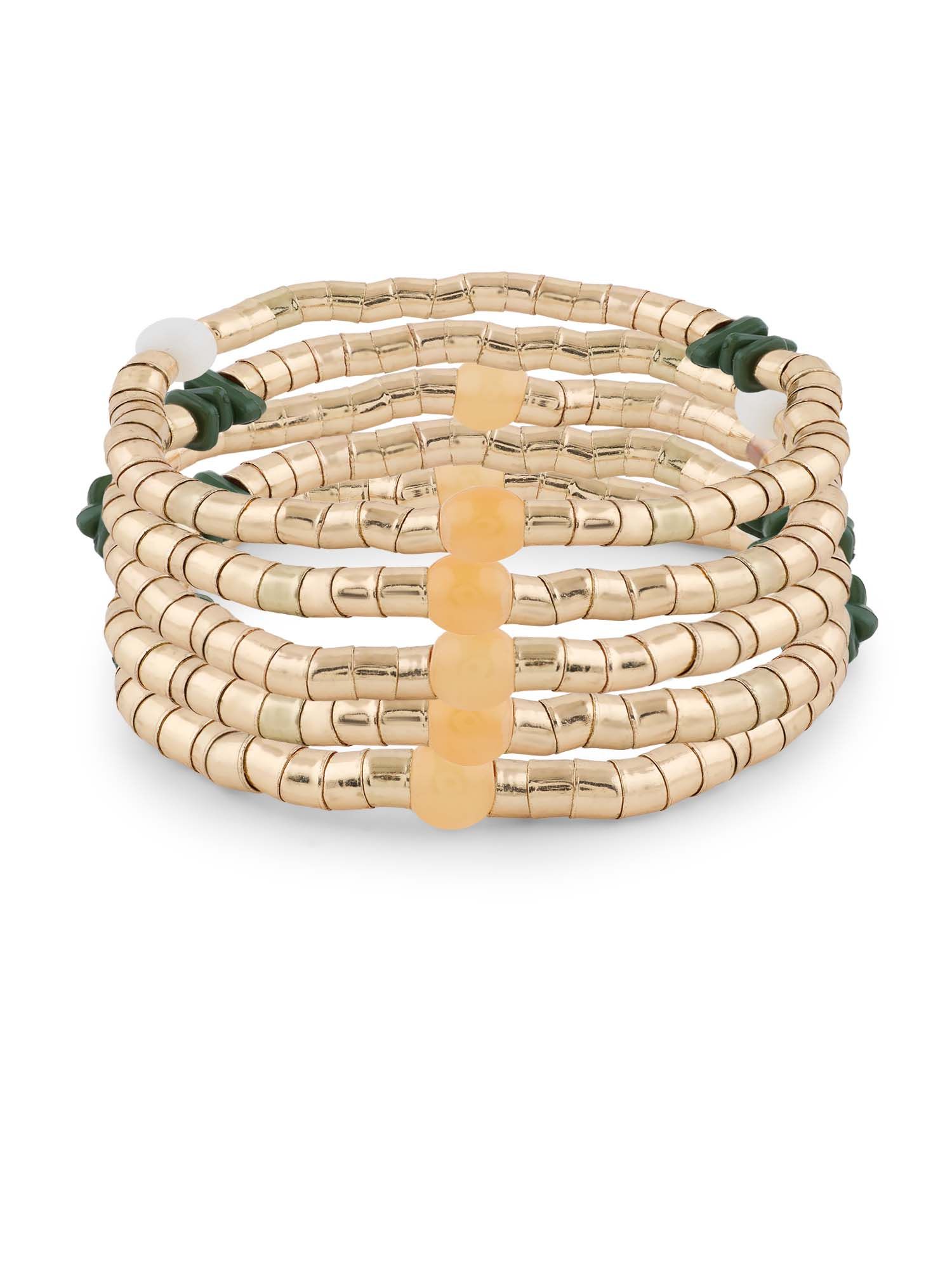 Buy Zaveri Pearls Multicolor Beaded Contemporary Stack Bracelets