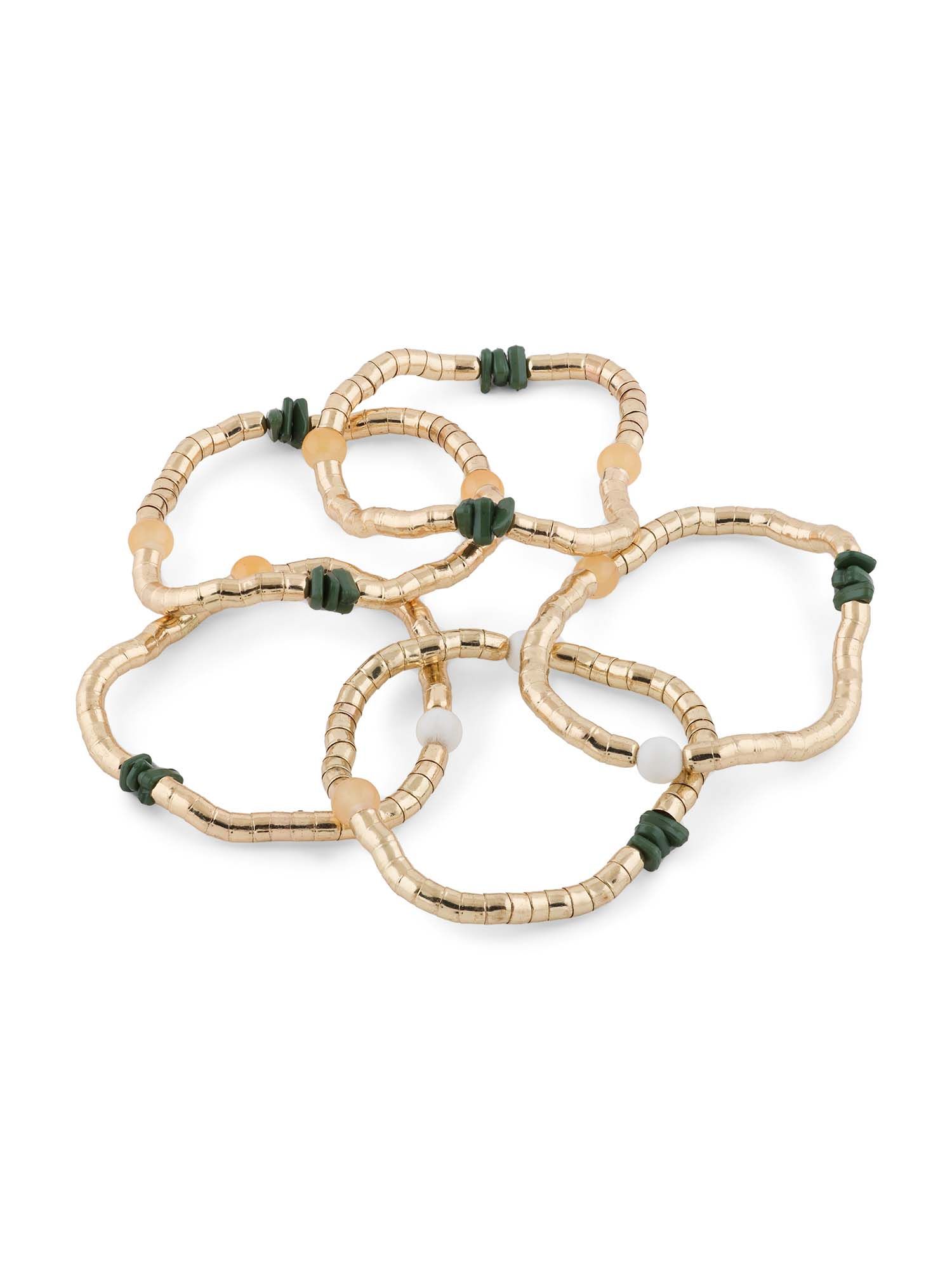 Buy Zaveri Pearls Multicolor Beaded Contemporary Stack Bracelets