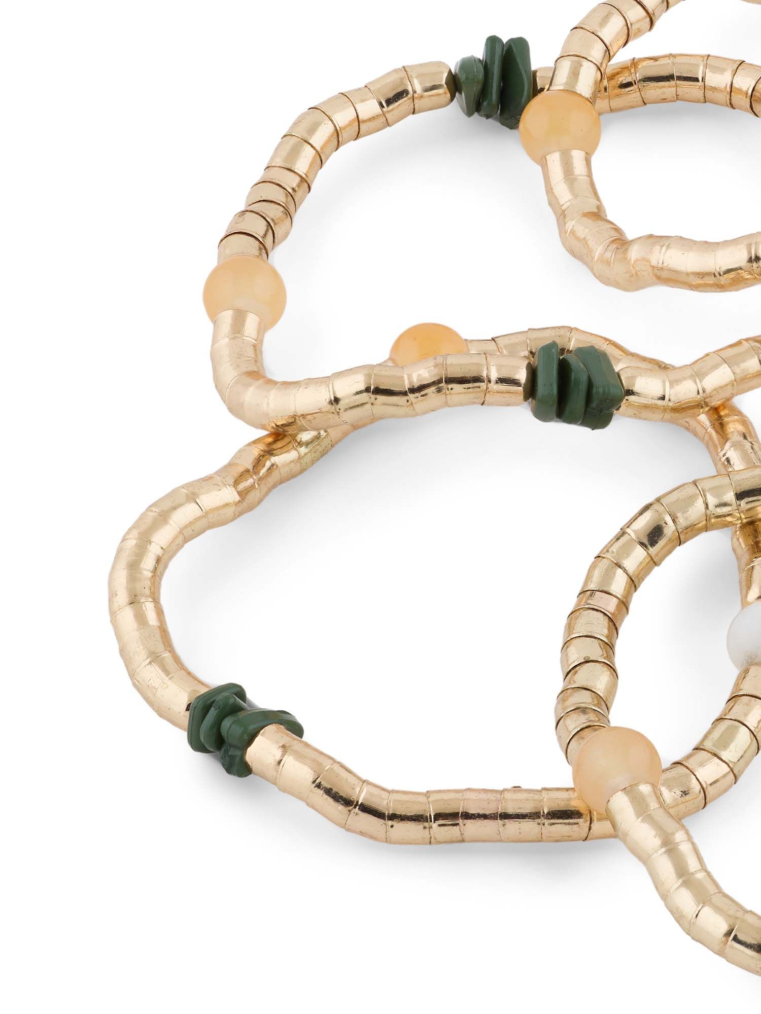 Buy Zaveri Pearls Multicolor Beaded Contemporary Stack Bracelets