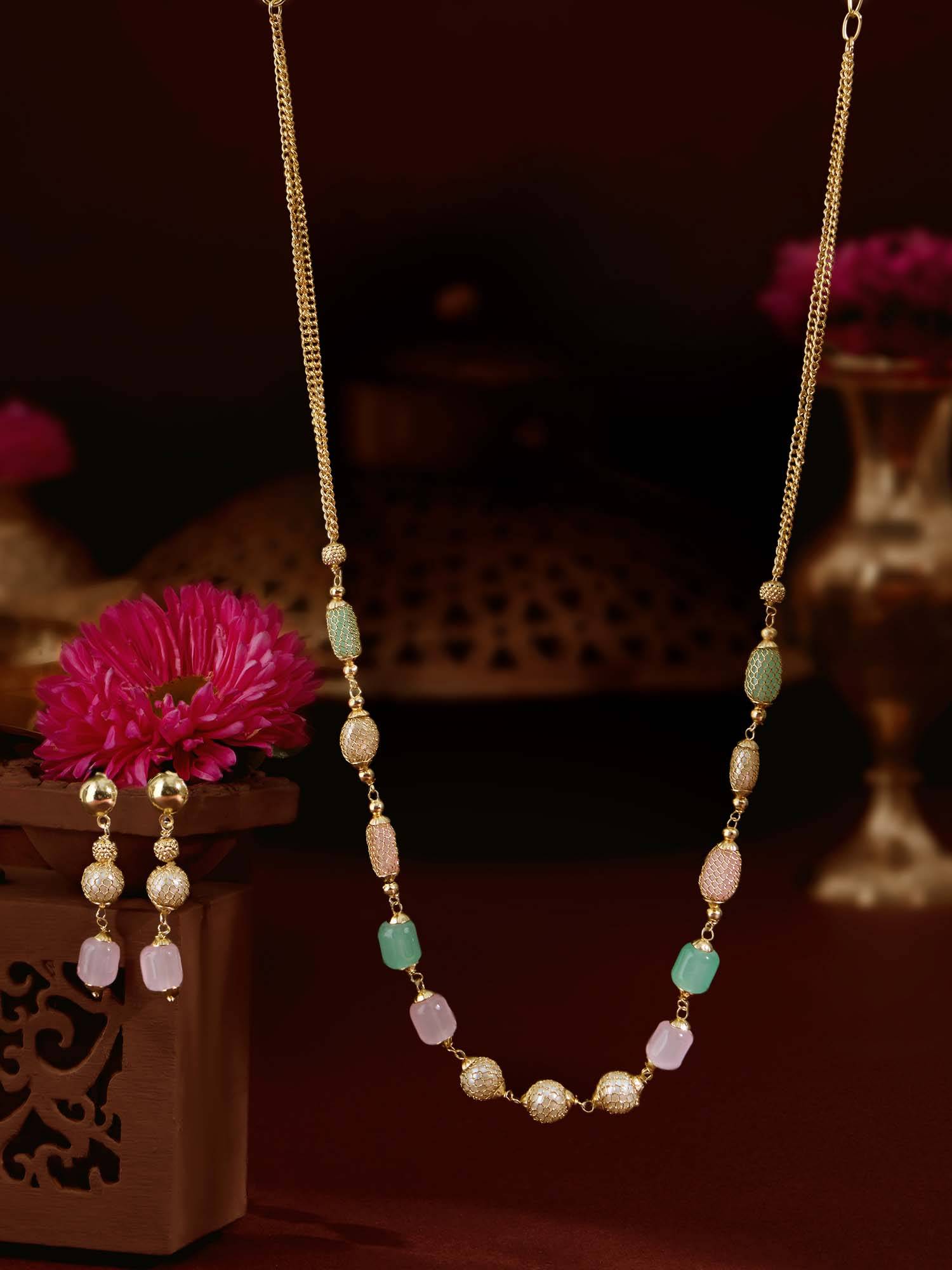 Zaveri Pearls Women Multi-Color Dazzling Beads Style Jewellery Set