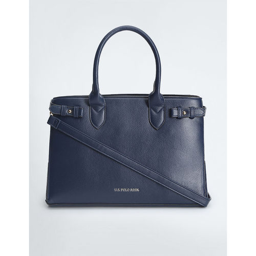 Buy POLO Brand Structured Handbag Navy Blue Online
