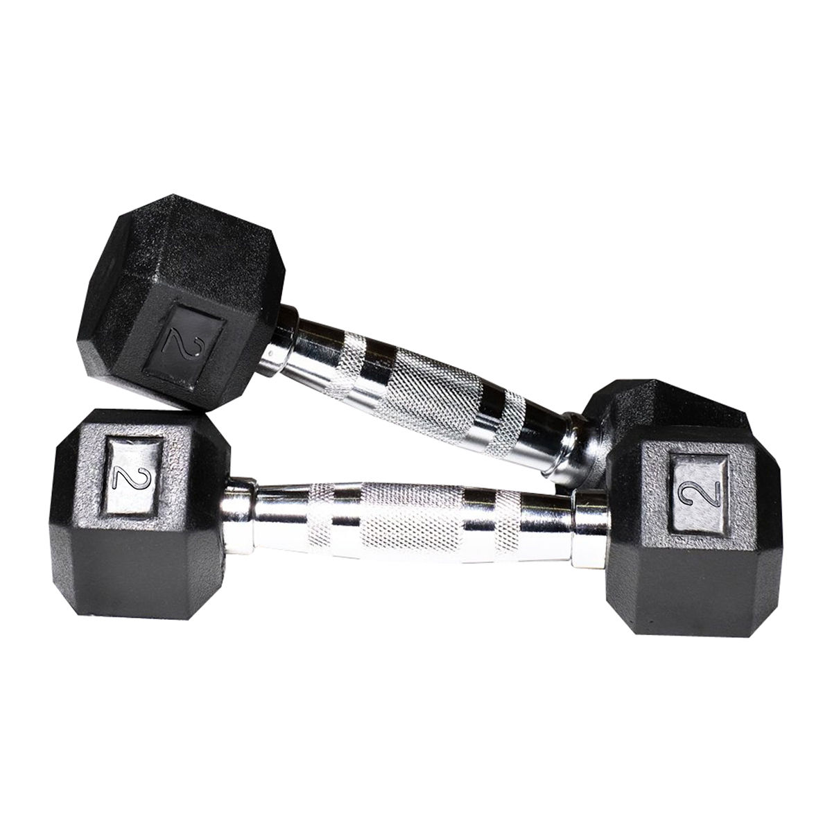 Fitzon Rubber Coated Professional 2 KG Hexa Dumbbells Home Gym Exercise Equipment (Set of 2)