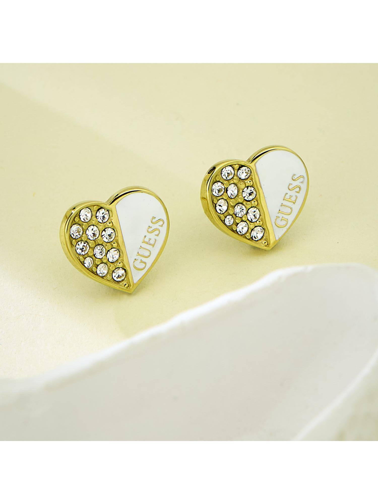 Guess Lovely Stud Earrings For Women, Stainless Steel, Anti-Tarnish, Gold-Plated
