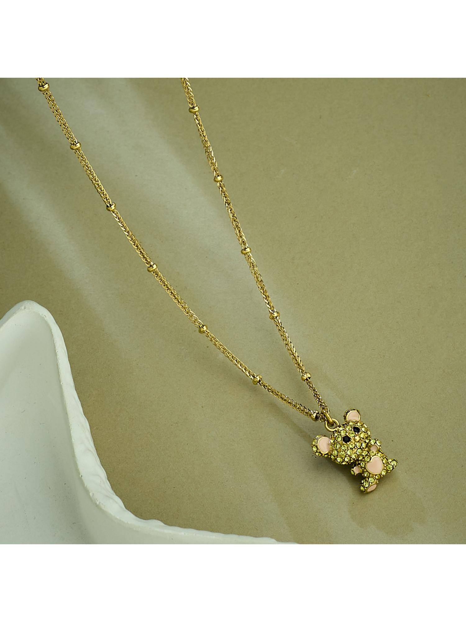 Guess Vintage Necklace For Women, Stainless Steel, Anti-Tarnish, Gold-Plated
