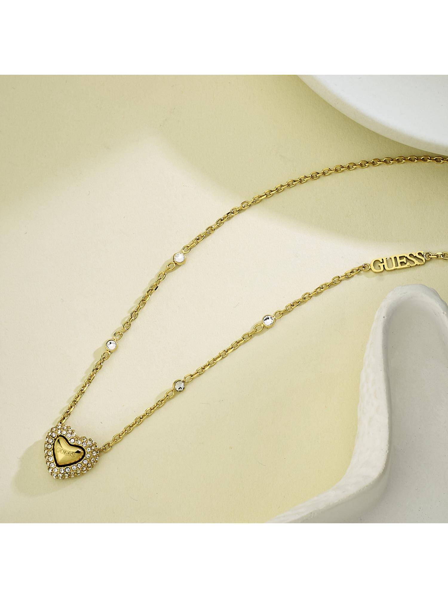 Guess Beloved Necklace For Women, Stainless Steel, Anti-Tarnish, Gold-Plated