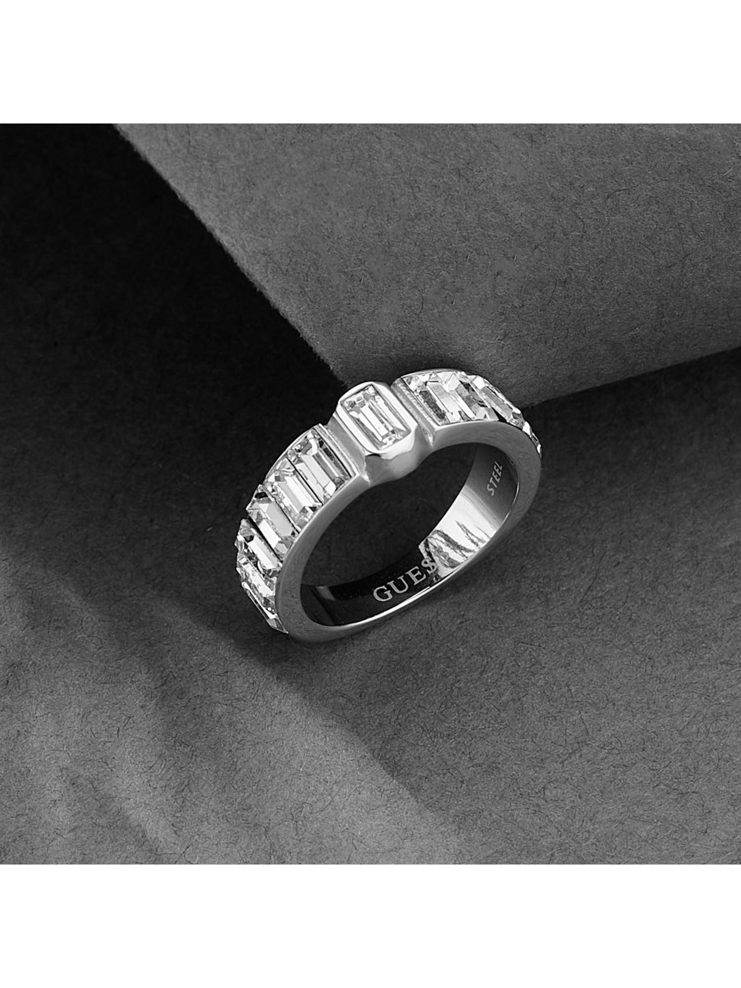 Guess Hashtag Ring For Women, Stainless Steel, Anti-Tarnish, Silver-Plated (17)