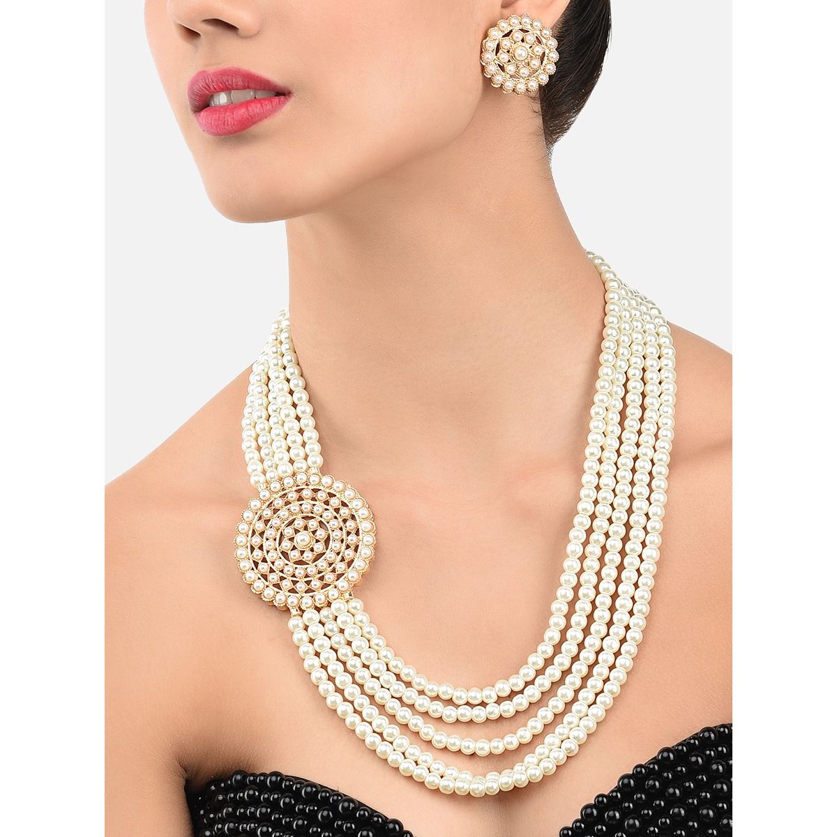 South Indian Pearl Long Necklace Set – Hayagi