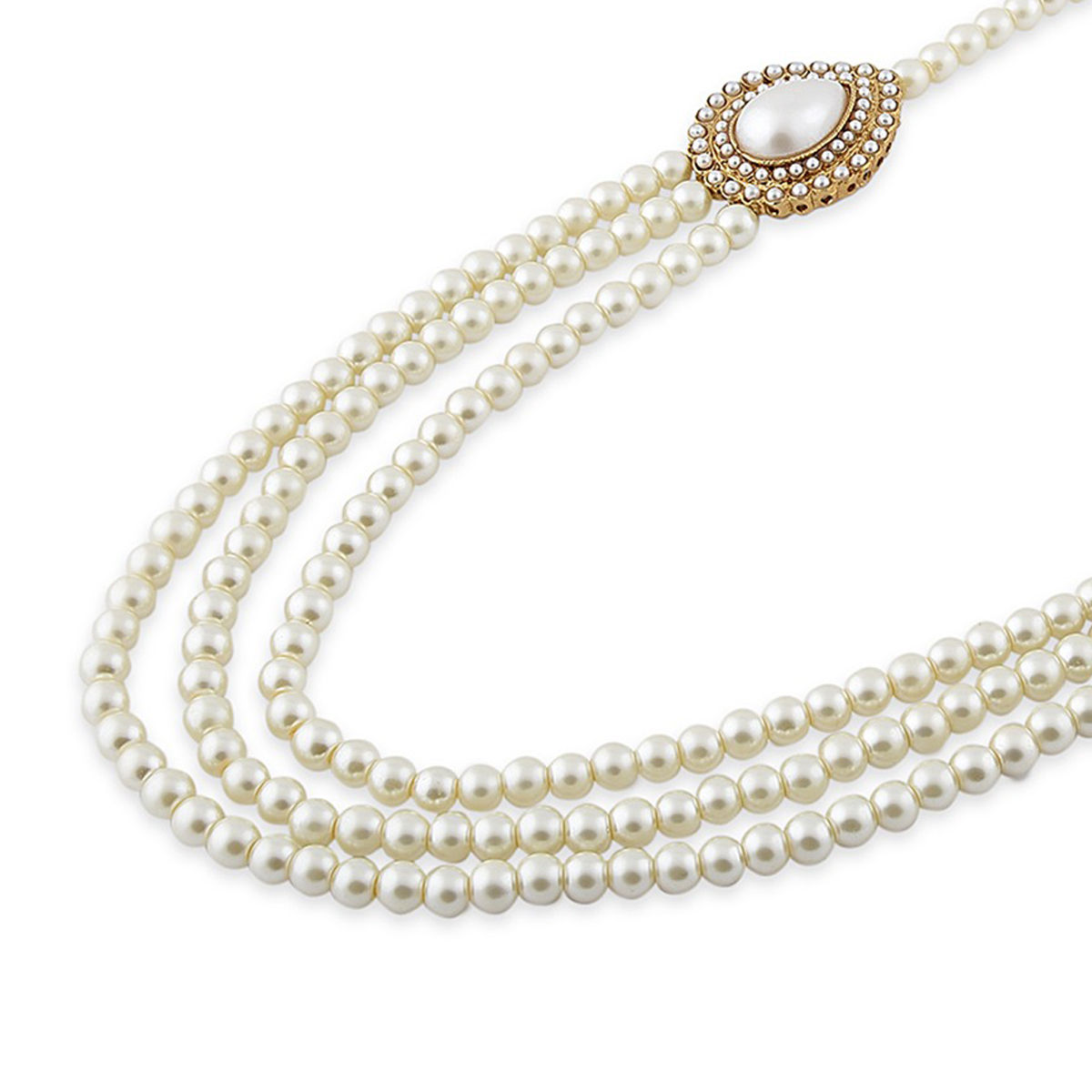 Buy Zaveri Pearls Multi Layers Long Pearls Necklace And Earring Set