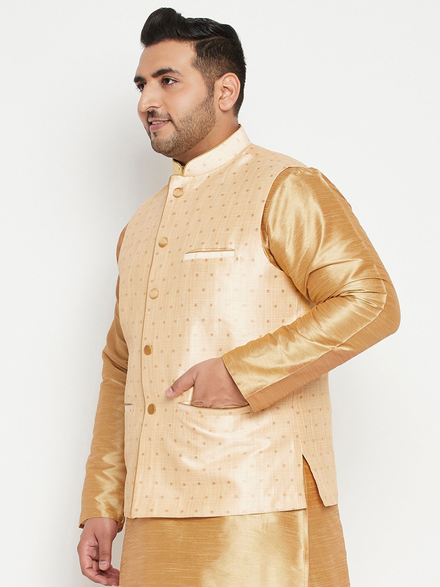 Gold nehru clearance jacket