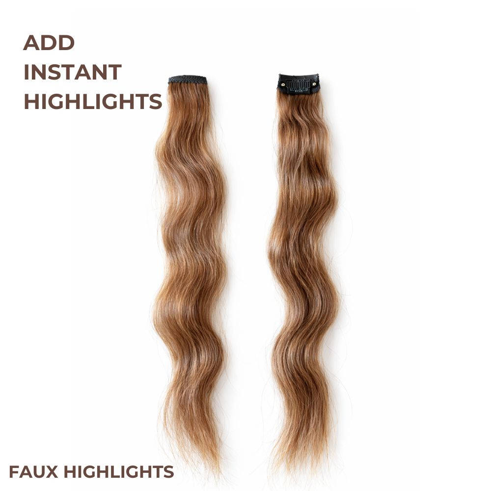 Nish Hair Faux Highlights Set of 2 - 100% Human Hair Clip-Ins