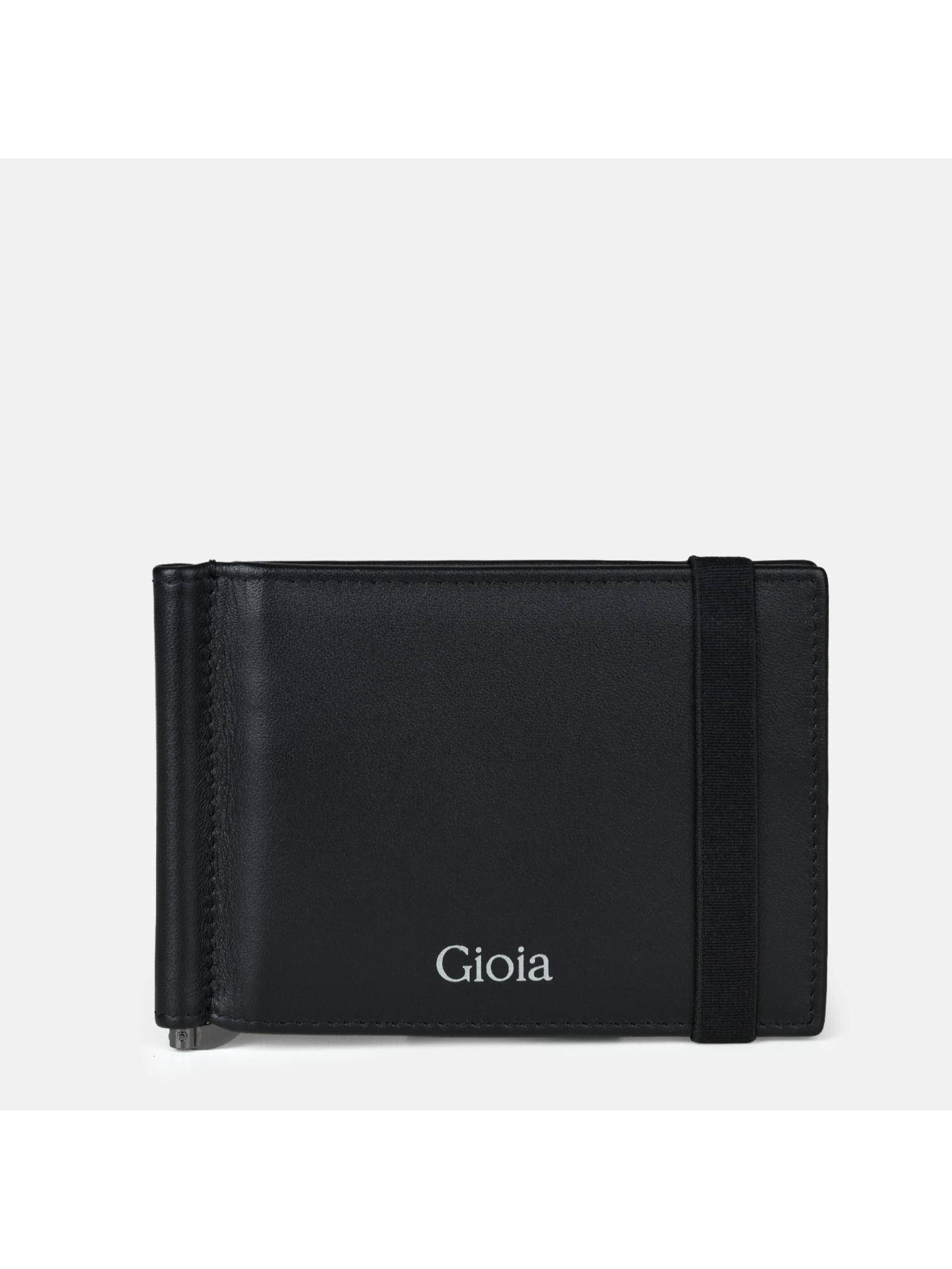 Gioia Enzo Leather Moneyclip Wallet - Black