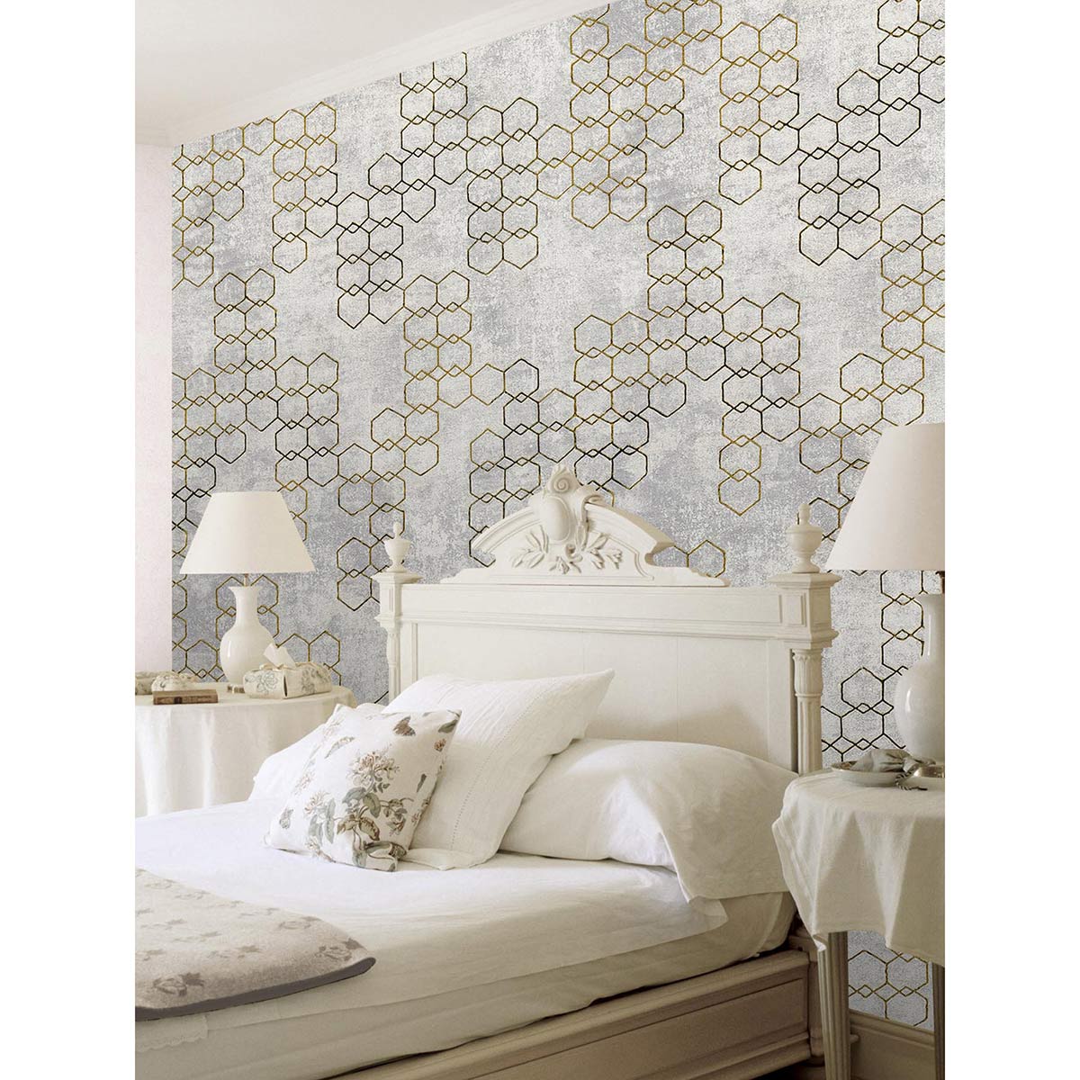 Signatures  Gilded Memories Gold on Night Grey wallcovering from Nilaya  by Asian Paints