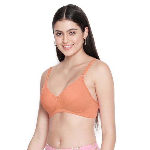 Buy Shyaway Shyle Womens Peach Parfait Seamed Non Padded Wirefree Bra Online