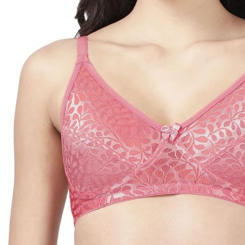 38D Size Bra - Buy 38D Pink Wirefree Bra Online, Shyaway