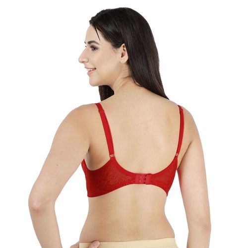 Buy Shyaway Susie Womens Black Beauty & Fiery Red Non Padded Wirefree Lace  Bra (Pack of 2) Online