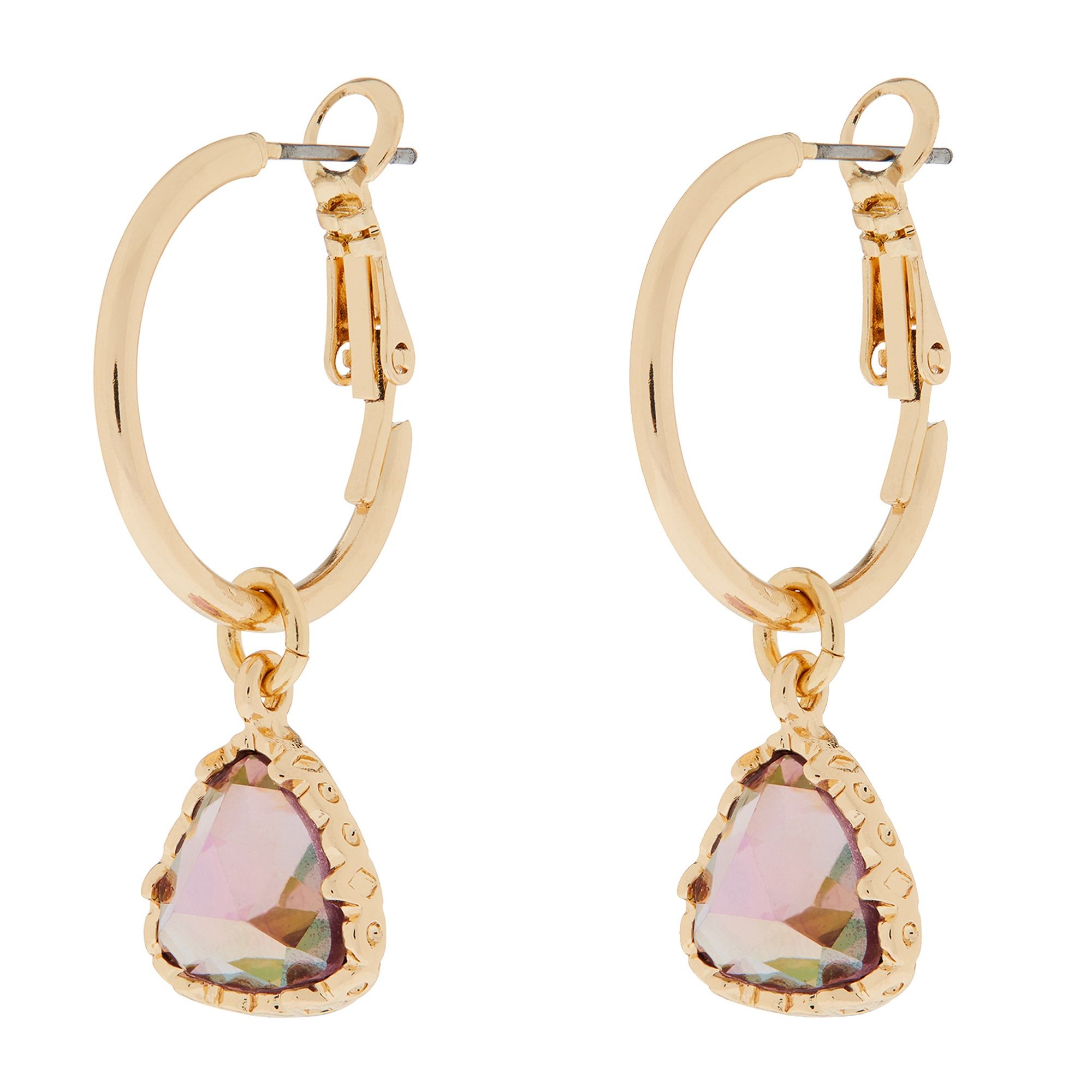 Accessorize London Fancy Stone Hoop Drop Earrings