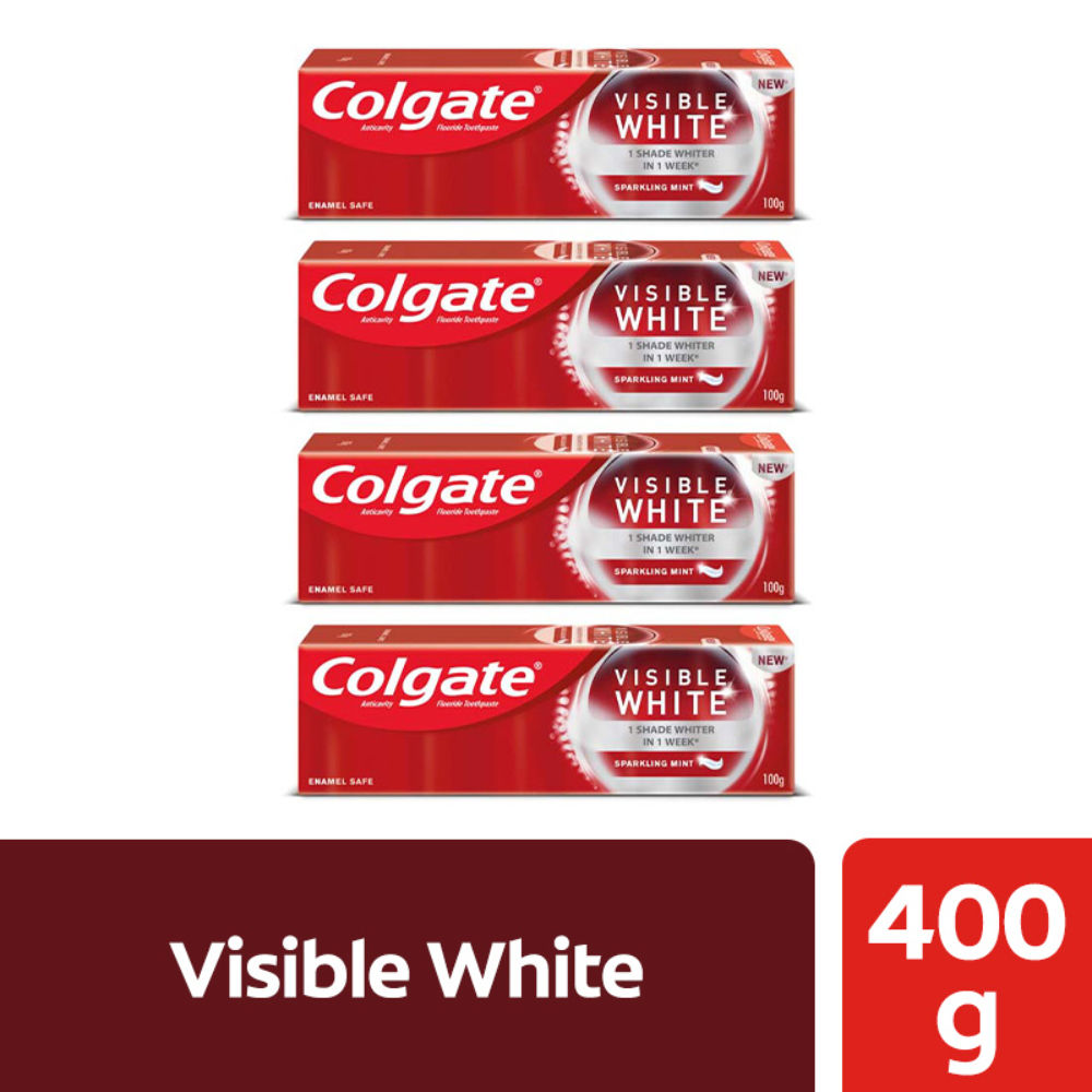 Colgate Visible White Teeth Whitening Toothpaste, Protects Enamel