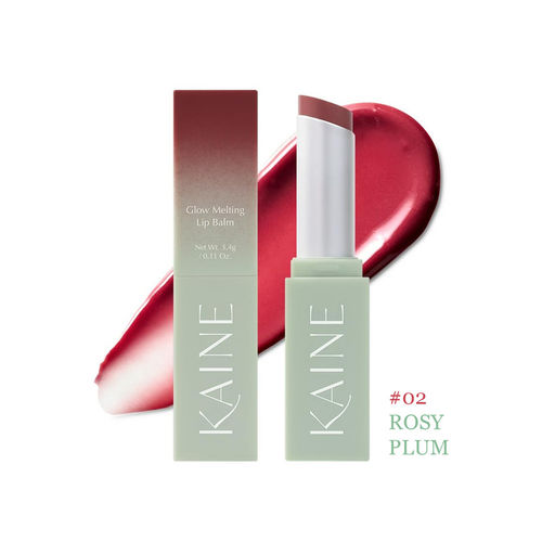 Kaine Glow Melting Lip Balm #02 Rosy Plum, Moisturizing Korean Tinted Lip Balm for Glossy Lips