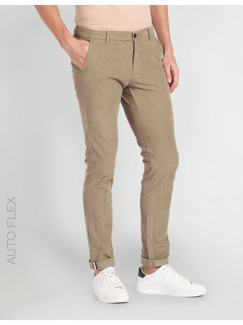 Buy Arrow Sports Solid Dobby Autoflex Trousers Online