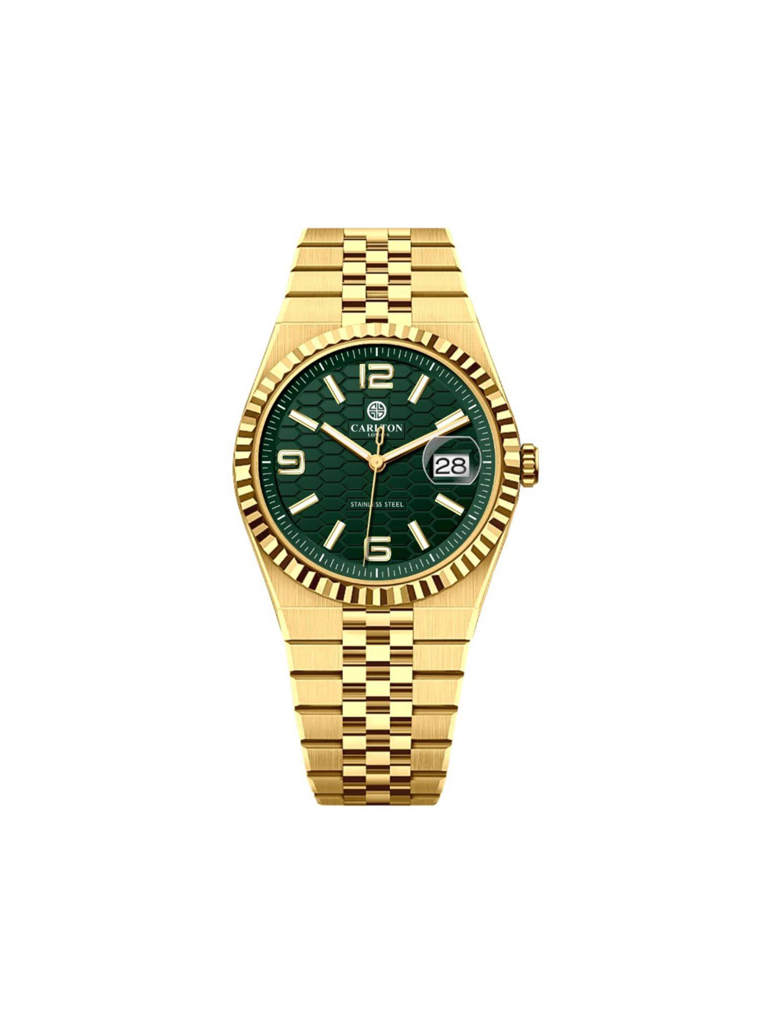Carlton London Men Rover Gold Analog Watch CL-ROVER-GOLD (M)