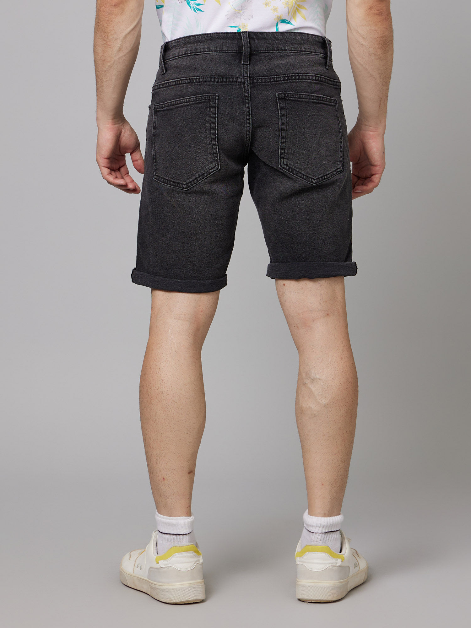 Buy CELIO Mens Black Denim Bermuda Shorts Online