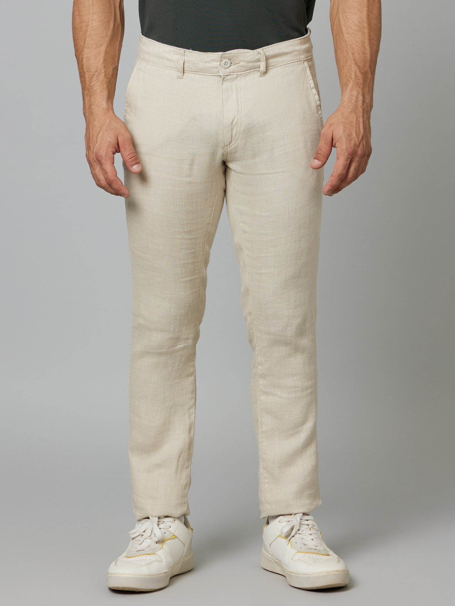 Buy CELIO Solid Cotton Slim Fit Mens Trousers  Shoppers Stop