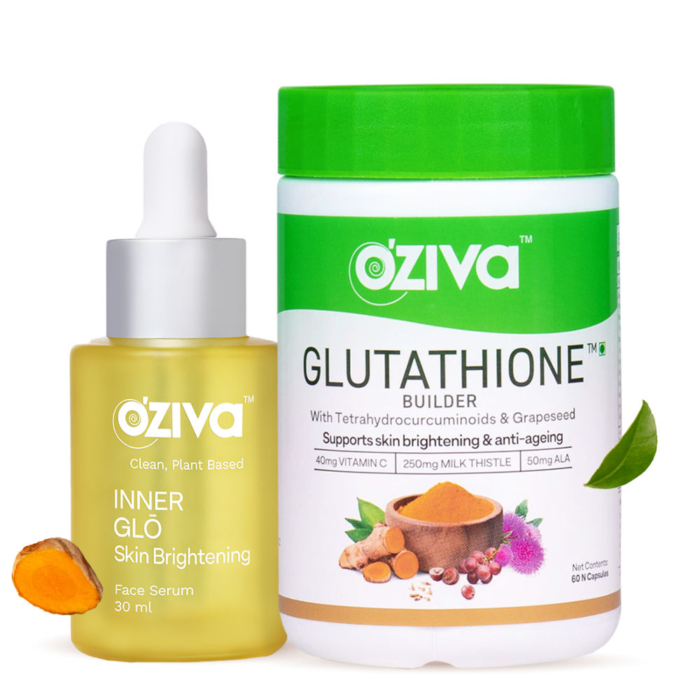 Oziva Skin Brightening Routine (Glutathione Builder + Inner Glo Skin Brightening Face Serum)