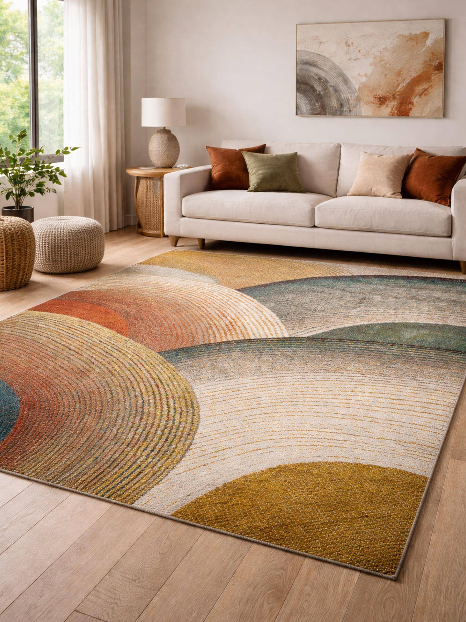 OBSESSIONS Polypropylene Printed Kids Carpet Jute Backing - Multi (4x6 feet)