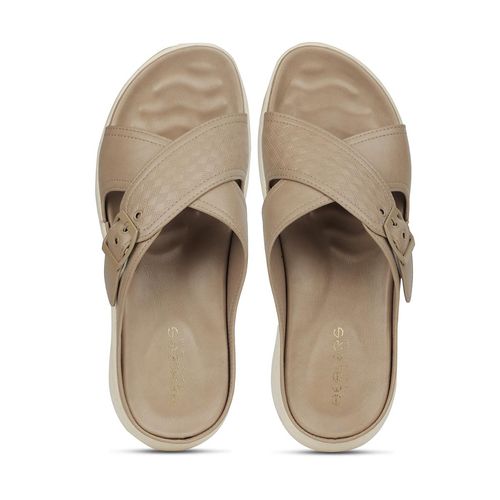 Buy LIBERTY Healers Zq-Dm-02 Casual Cream Flat Sandals for Women
