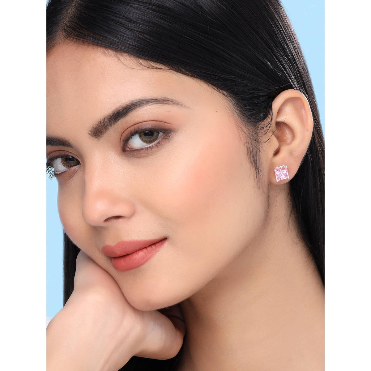 Raajsi by Yellow Chimes Square Shaped Studs Earrings