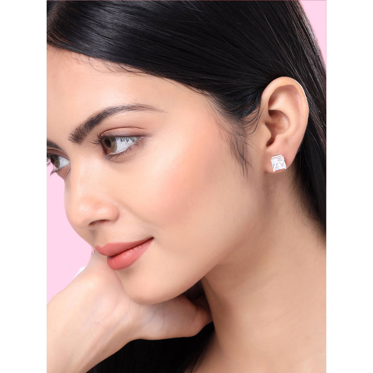 Raajsi by Yellow Chimes Silver-Plated Contemporary Studs Earrings