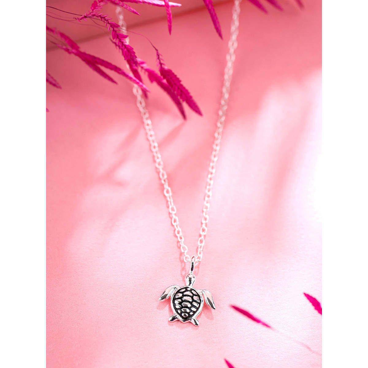 Raajsi by Yellow Chimes Girls Silver-Plated Tortise design Pendant