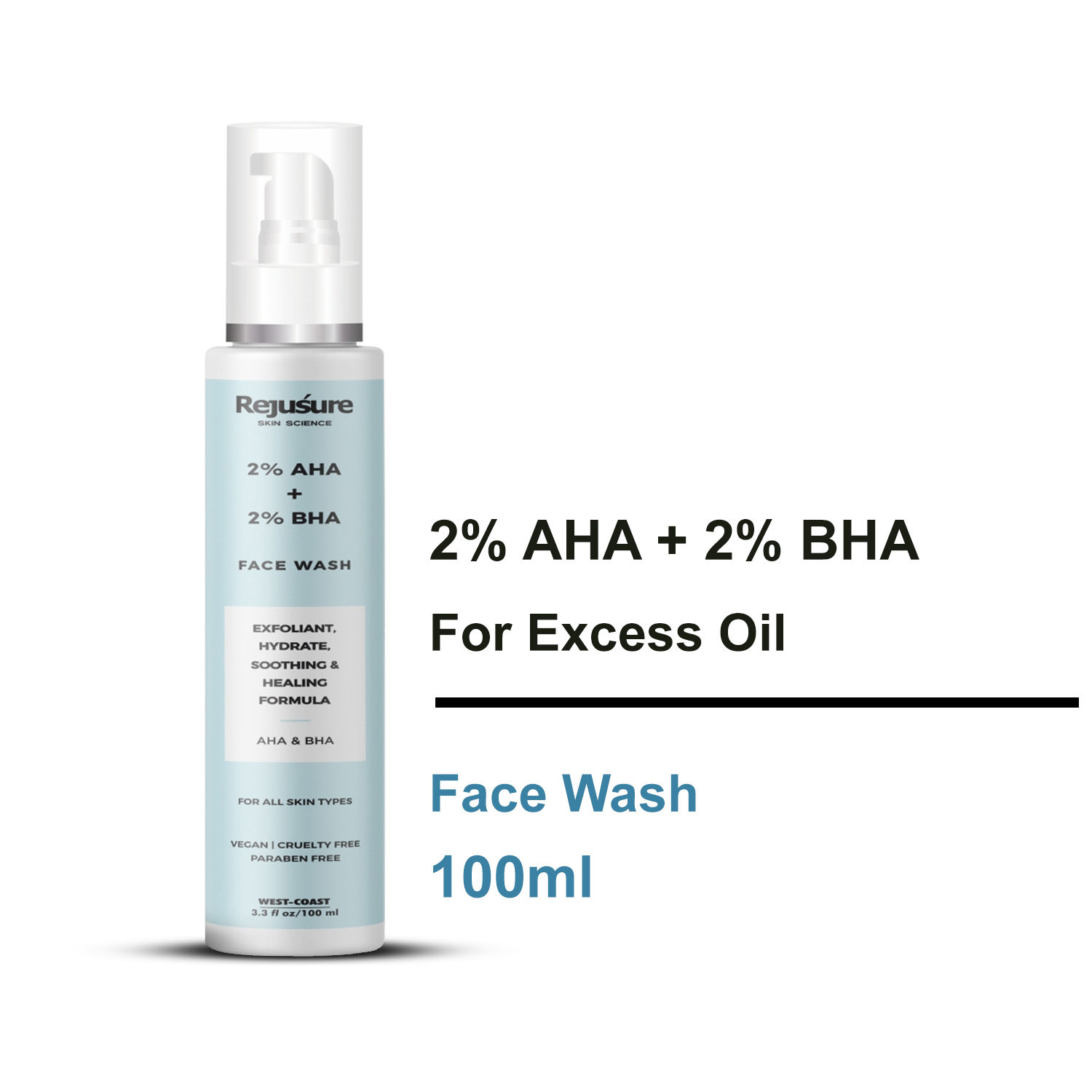 Rejusure Aha 2 + Bha 2 Face Wash For Exfoliant, Hydrate, Soothing & Healing Formula Buy