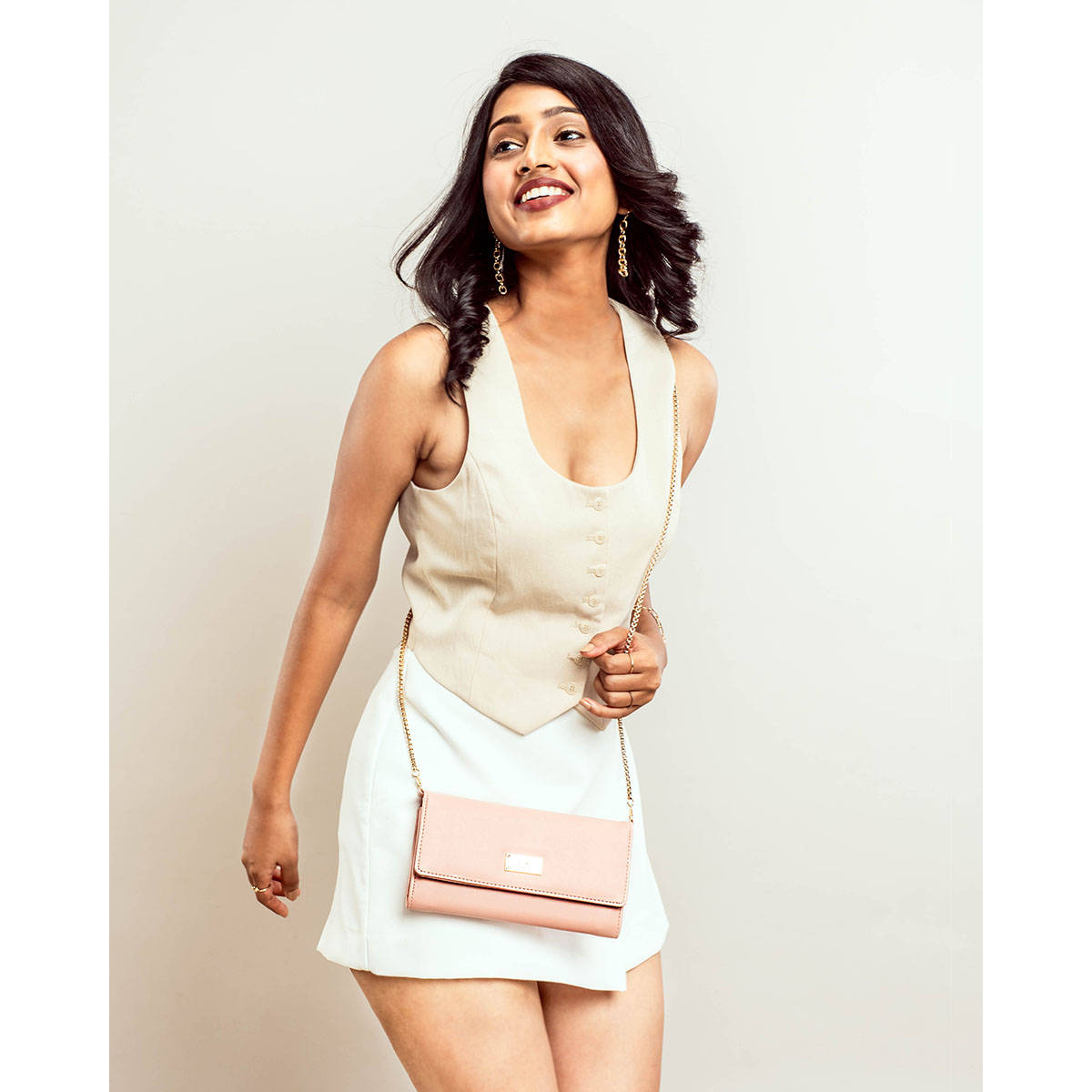 Strokes by Namrata Mehta Peach Paradise Clutch Wallet Cum Sling