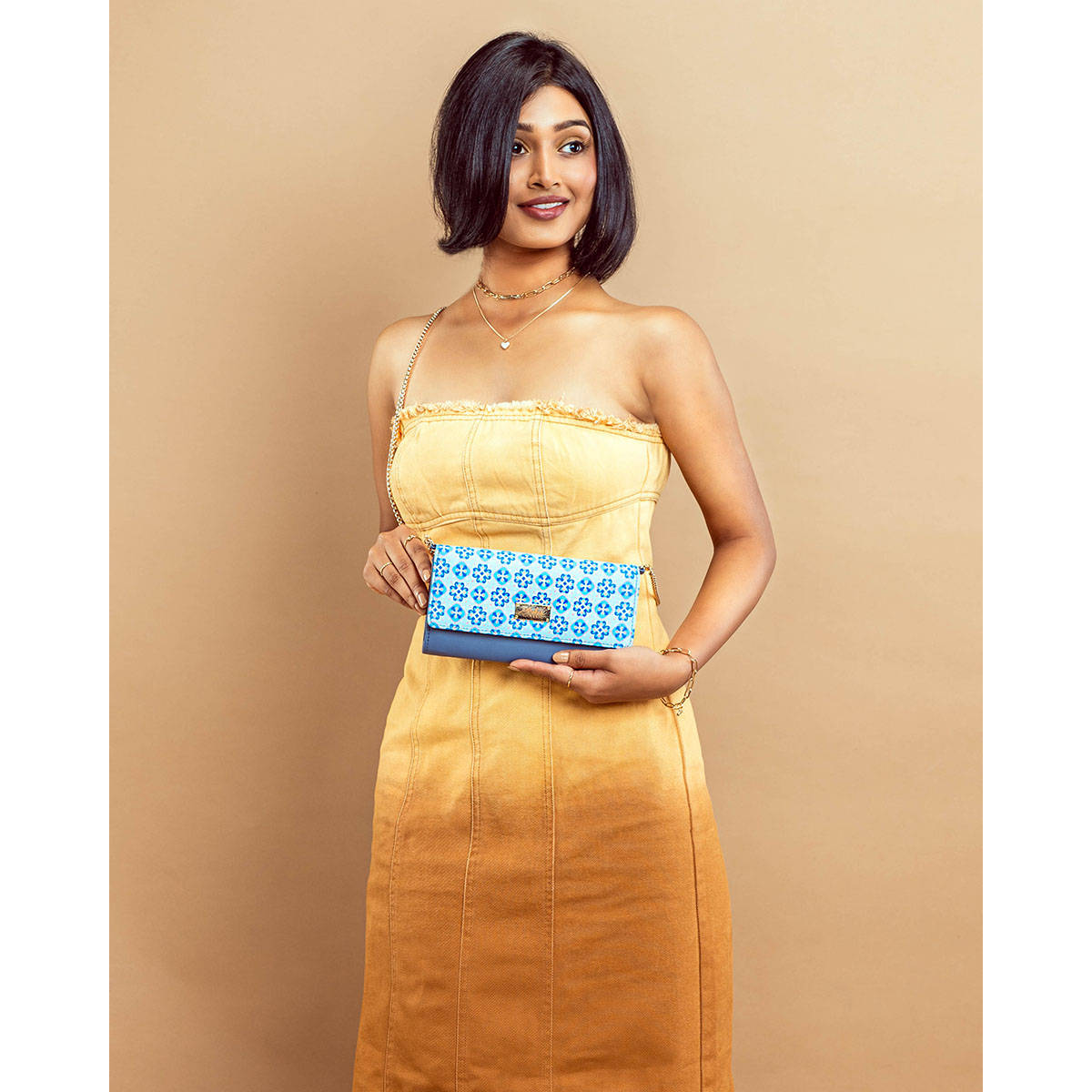 Strokes by Namrata Mehta Sapphire Symmetry Clutch Wallet Cum Sling
